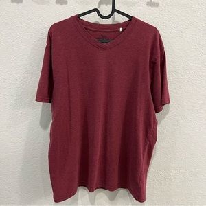 Prana Red/Maroon V-neck T-shirt size Large